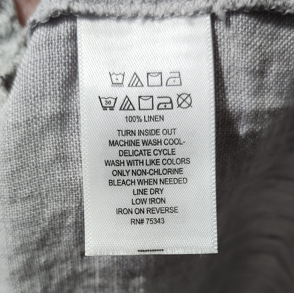Tahara 100% Linen Shirt Dress Beach Safari Lagenloon Gray Boho - Picture 7 of 8